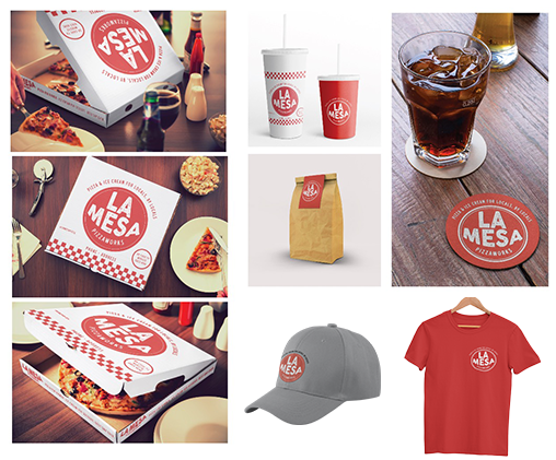 La Mesa brand design collage