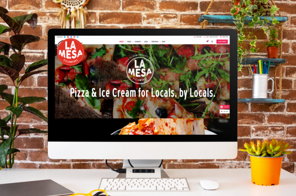 Website mock-up for La Mesa Pizzaworks