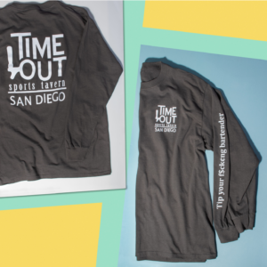 T shirt mock up for Time Out Sports Tavern